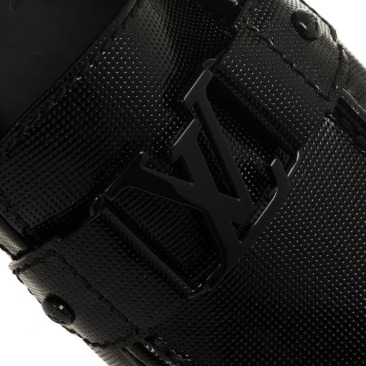 Pre Owned Louis Vuitton Black Patent Monte Carlo Loafers Size 43