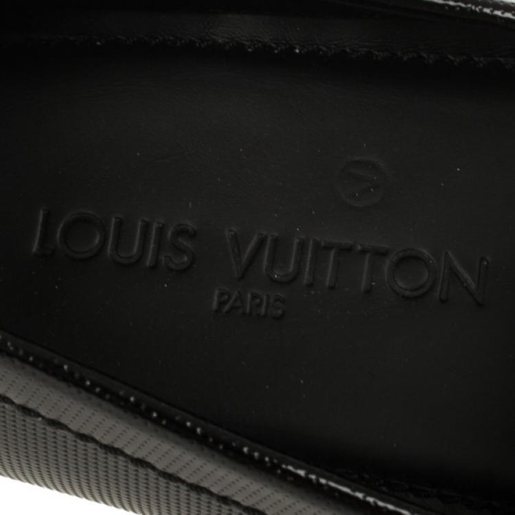 Pre Owned Louis Vuitton Black Patent Monte Carlo Loafers Size 43