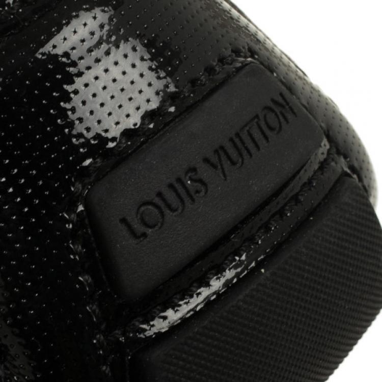 Pre Owned Louis Vuitton Black Patent Monte Carlo Loafers Size 43