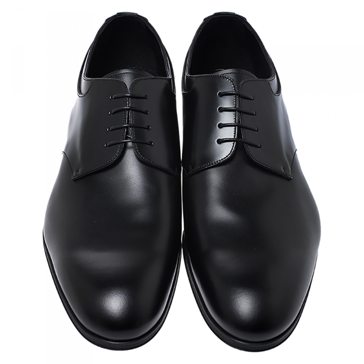 Pre Owned Louis Vuitton Black Leather Lace Up Derby Size 44
