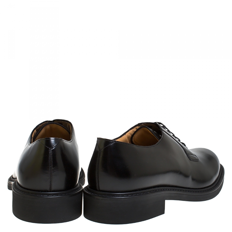 Pre Owned Louis Vuitton Black Leather Lace Up Derby Size 44