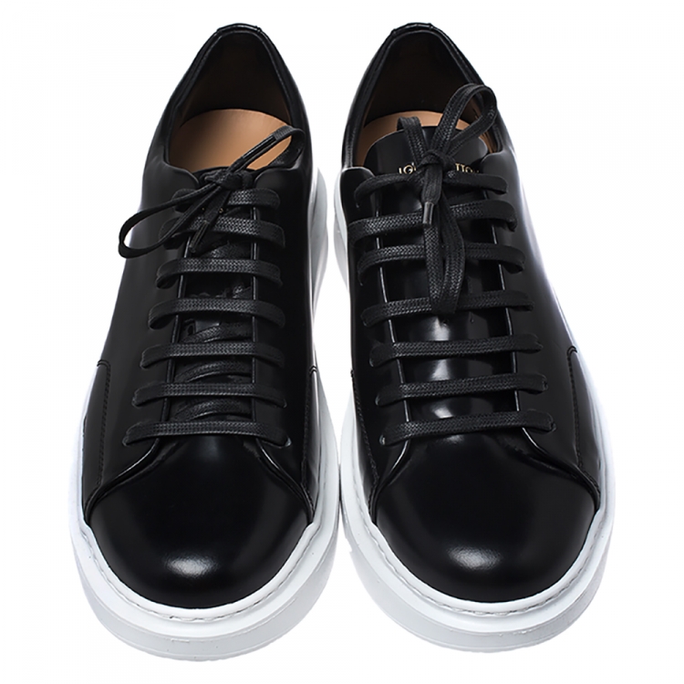 Pre Owned Louis Vuitton Black Leather Beverly Hills Low Top Sneakers Size 41