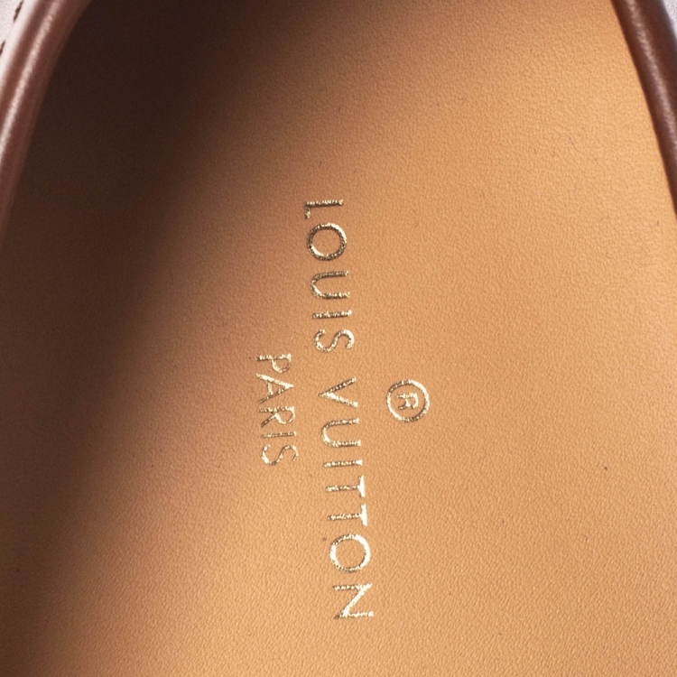 Pre Owned Louis Vuitton Brown Leather Hockenheim Moccasin Size 43
