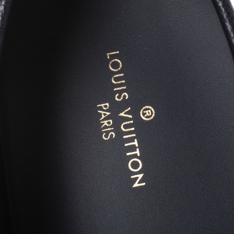 Pre Owned Louis Vuitton Blue Leather Hockenheim Loafers Size 44