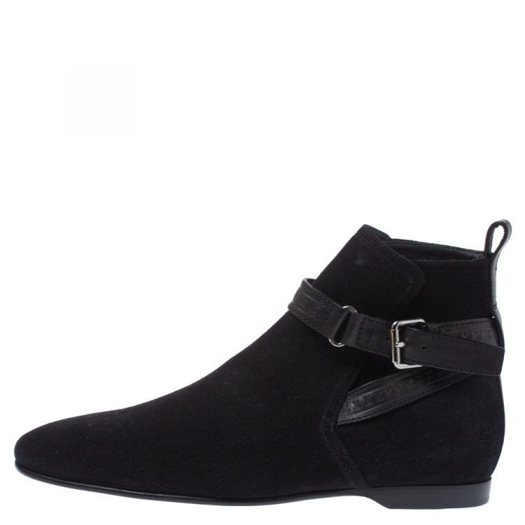 Louis Vuitton Black Suede and Leather Warren Ankle Boots Size 41 Louis  Vuitton