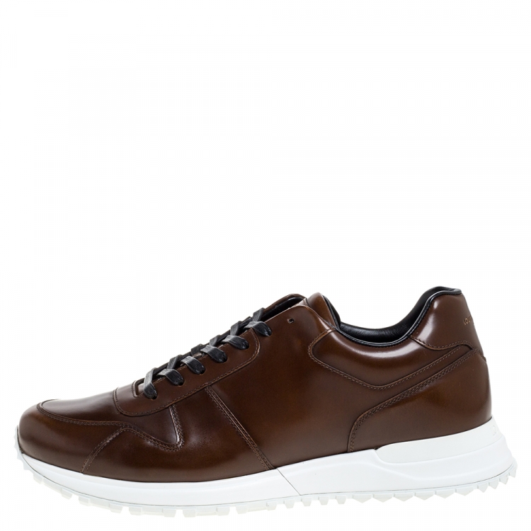 Louis Vuitton Brown Leather Run Away Low Top Sneakers Size 42 Louis Vuitton