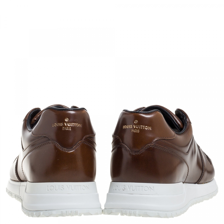 Pre Owned Louis Vuitton Brown Leather Run Away Low Top Sneakers Size 42