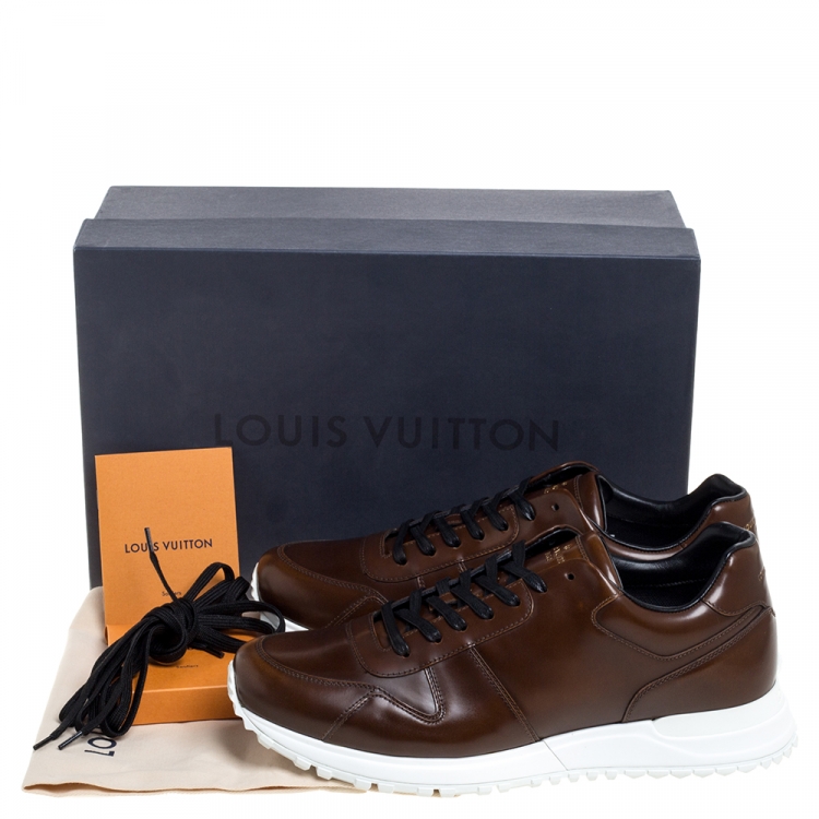 Pre Owned Louis Vuitton Brown Leather Run Away Low Top Sneakers Size 42