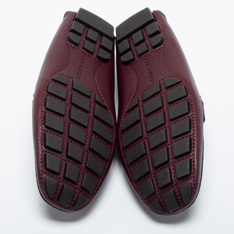 Pre Owned Louis Vuitton Burgundy Leather Monte Carlo Loafers Size 40.5