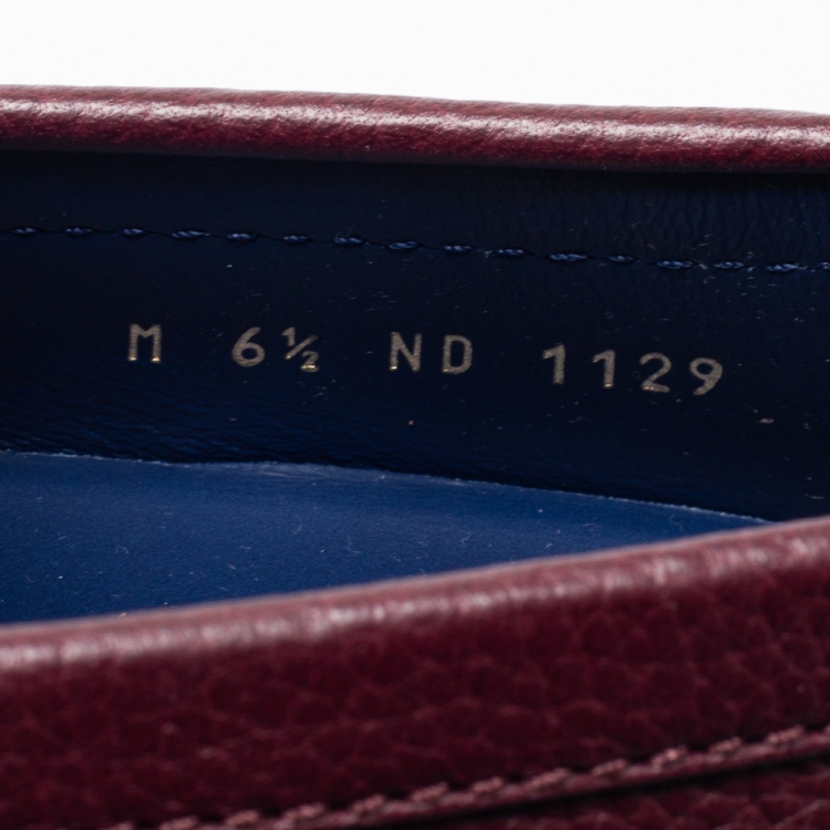 Pre Owned Louis Vuitton Burgundy Leather Monte Carlo Loafers Size 40.5