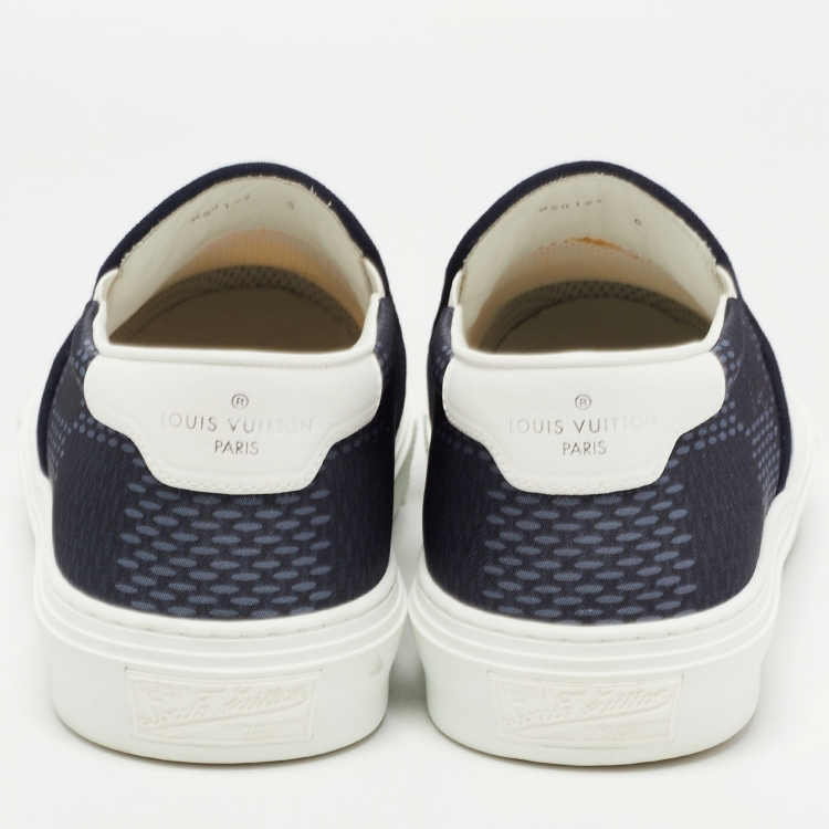 Pre Owned Louis Vuitton Grey Canvas and Leather Americas Cup Move Low Top Sneakers Size 40