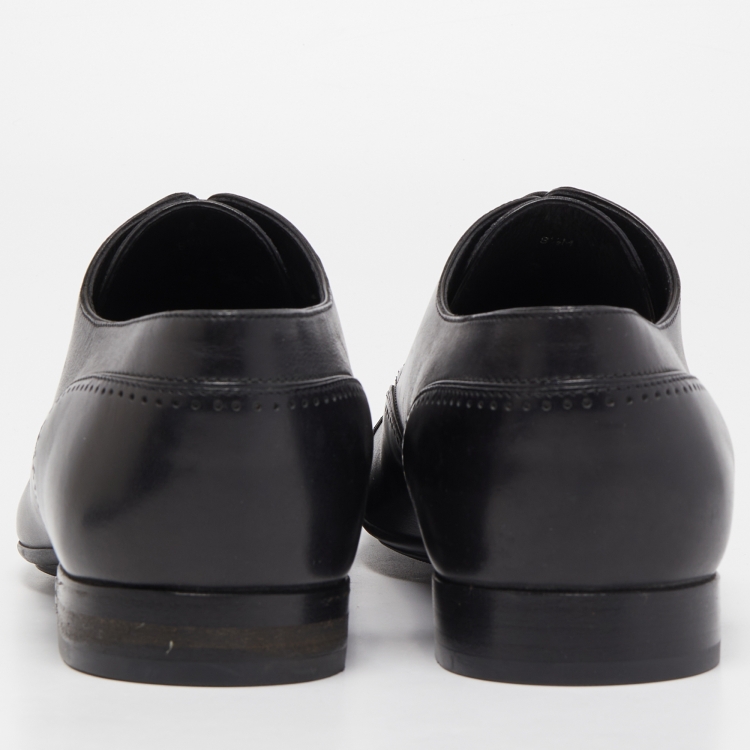 Pre Owned Louis Vuitton Black Leather Lace Up Derby Size 42.5