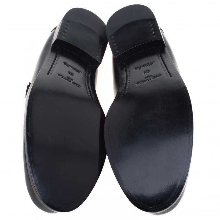Pre Owned Louis Vuitton Black Leather Major Loafers Size 42.5