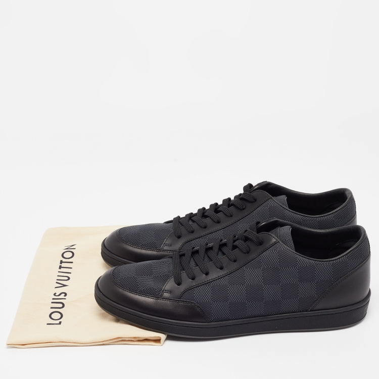 Pre Owned Louis Vuitton Black Damier Graphite Fabric and Leather Offshore Sneakers Size 40.5