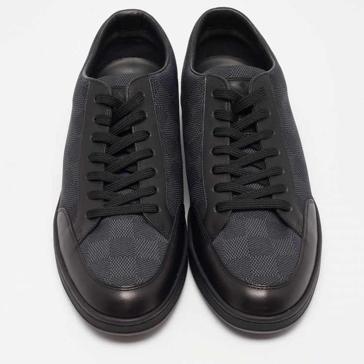 Pre Owned Louis Vuitton Black Damier Graphite Fabric and Leather Offshore Sneakers Size 40.5