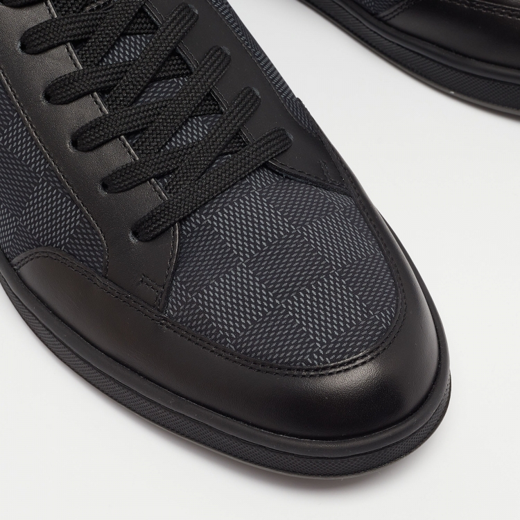 Pre Owned Louis Vuitton Black Damier Graphite Fabric and Leather Offshore Sneakers Size 40.5