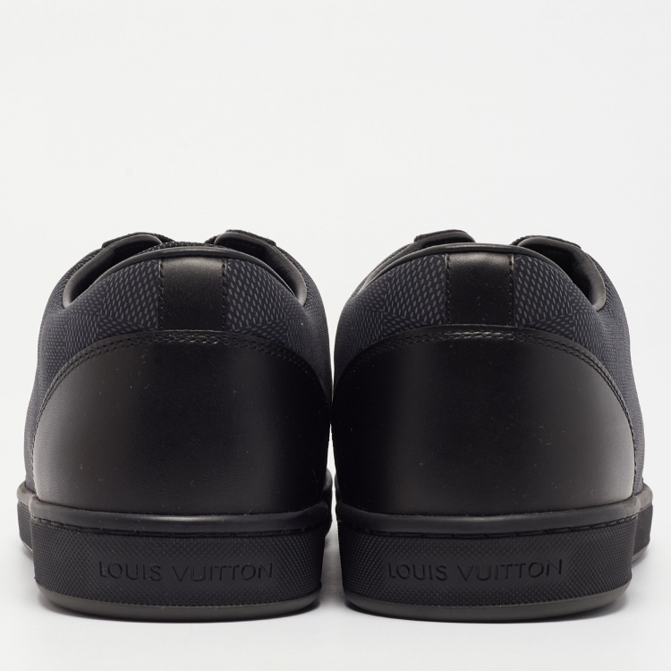 Pre Owned Louis Vuitton Black Damier Graphite Fabric and Leather Offshore Sneakers Size 40.5