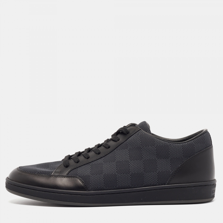 Pre Owned Louis Vuitton Black Damier Graphite Fabric and Leather Offshore Sneakers Size 40.5