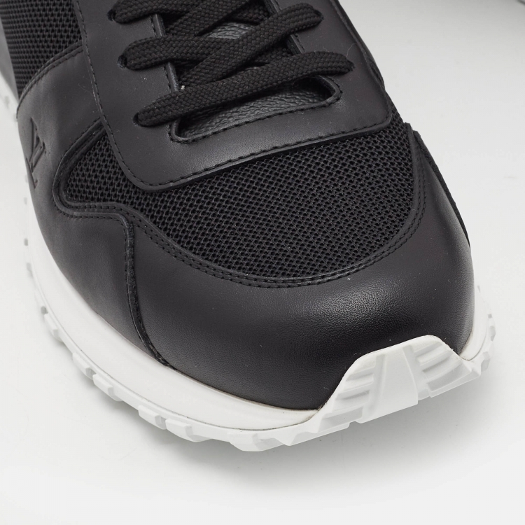 Pre Owned Louis Vuitton Black Leather and Mesh Run Away Sneakers Size 42