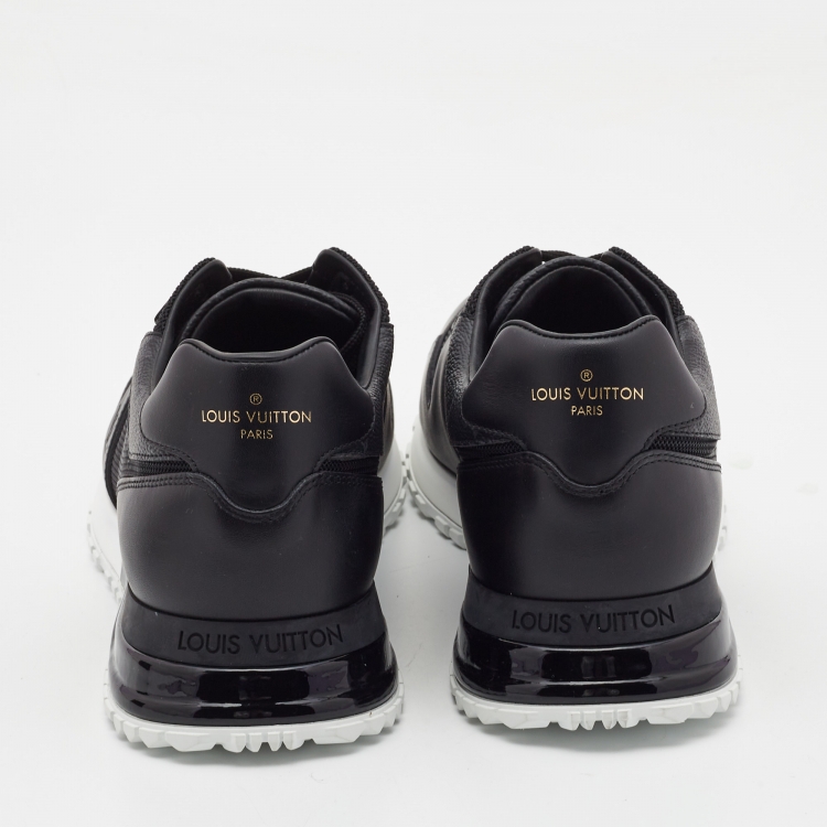 Pre Owned Louis Vuitton Black Leather and Mesh Run Away Sneakers Size 42