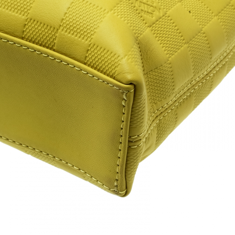 Pre Owned Louis Vuitton Vert Acide Damier Infini Leather Porte Documents Briefcase
