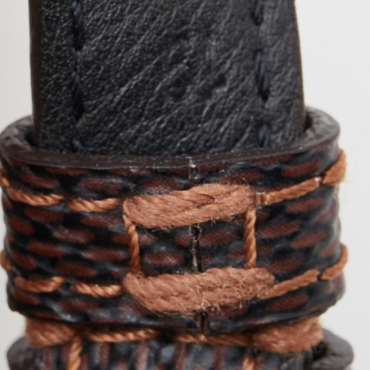 Pre Owned Louis Vuitton Gold Tone Sign It Damier Ebene Leather Bracelet
