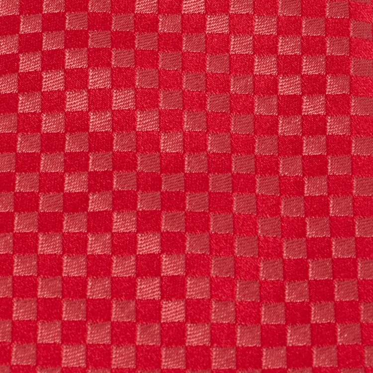 Pre Owned Louis Vuitton Red Silk Lv Micro Damier Tie 