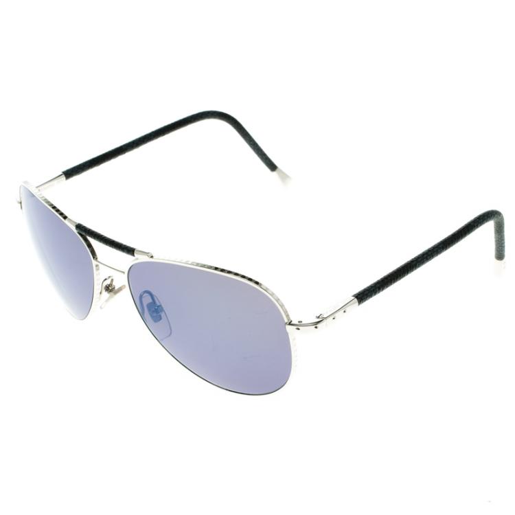 Pre Owned Louis Vuitton Blue/Silver Z0659U Damier Graphite Conspiration Pilote Aviators