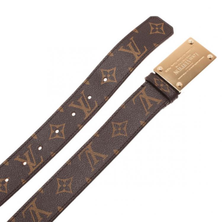 Pre Owned Louis Vuitton Monogram Canvas Inventeur Belt 95CM