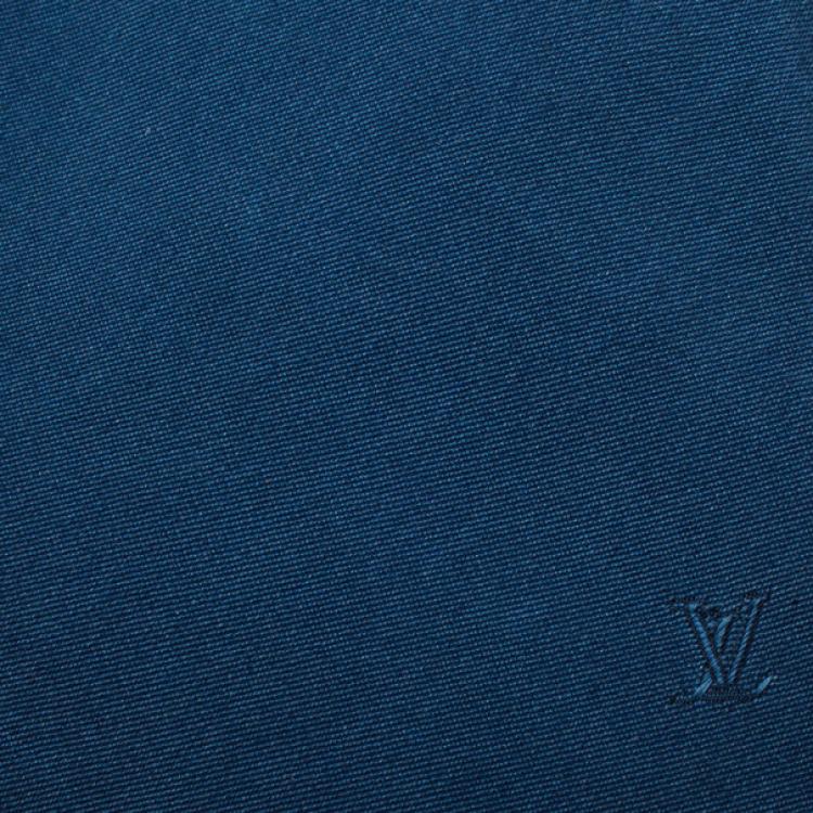 Pre Owned Louis Vuitton Two Tone Blue Silk Tie