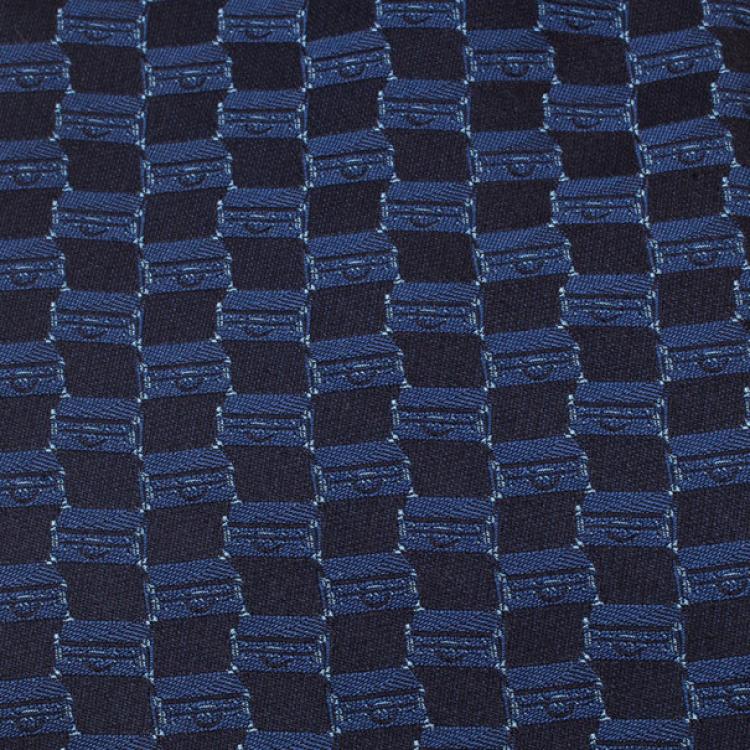 Pre Owned Louis Vuitton Blue Patterned Silk Tie