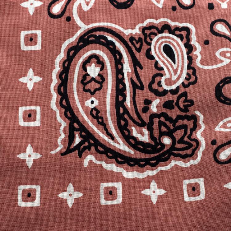 Pre Owned Louis Vuitton Brick Orange Paisley Print Cotton On the Road Bandana Scarf
