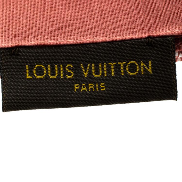 Pre Owned Louis Vuitton Brick Orange Paisley Print Cotton On the Road Bandana Scarf