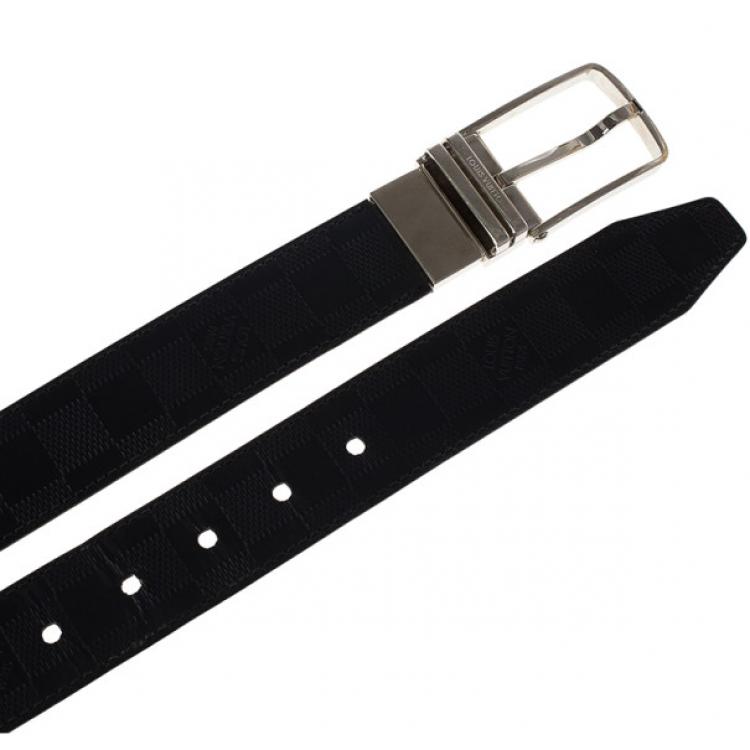 Pre Owned Louis Vuitton Damier Graphite Leather Boston Belt 90CM