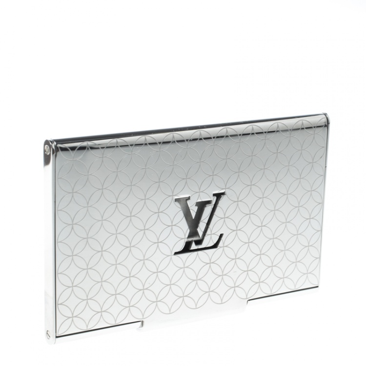 Pre Owned Louis Vuitton Champs-Elysées Laser Engraved Monogram Flower Card Holder