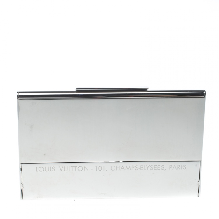 Pre Owned Louis Vuitton Champs-Elysées Laser Engraved Monogram Flower Card Holder