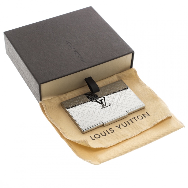 Pre Owned Louis Vuitton Champs-Elysées Laser Engraved Monogram Flower Card Holder