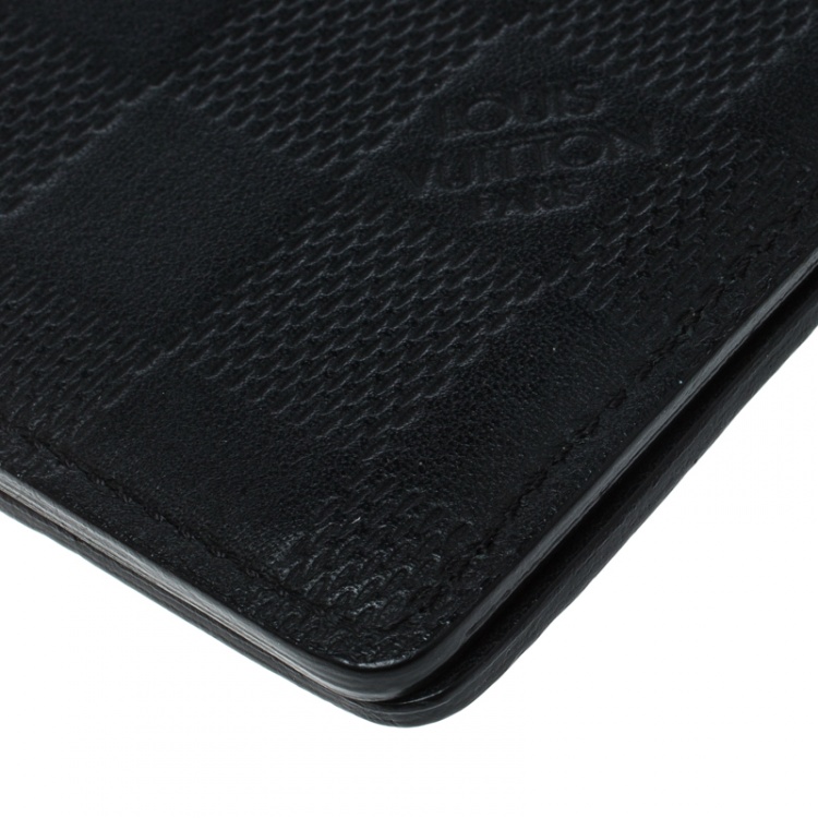 Pre Owned Louis Vuitton Black Damier Infini Leather Passport Cover 