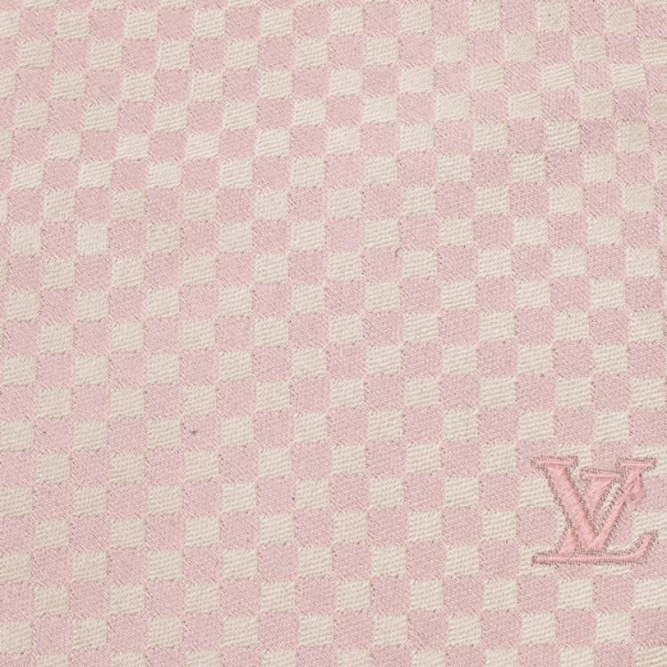 Pre Owned Louis Vuitton Pink Silk Petit Damier Tie
