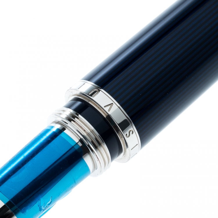 Pre Owned Louis Vuitton Cargo Blue Lacquer Roller Ball Pen
