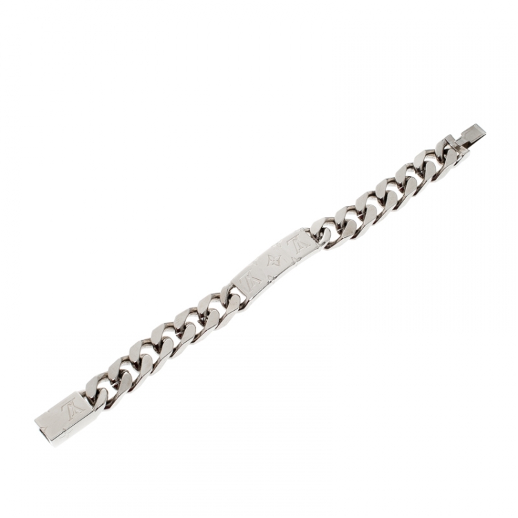 Louis Vuitton Monogram Palladium Finish Chain Link Bracelet Louis Vuitton |  TLC