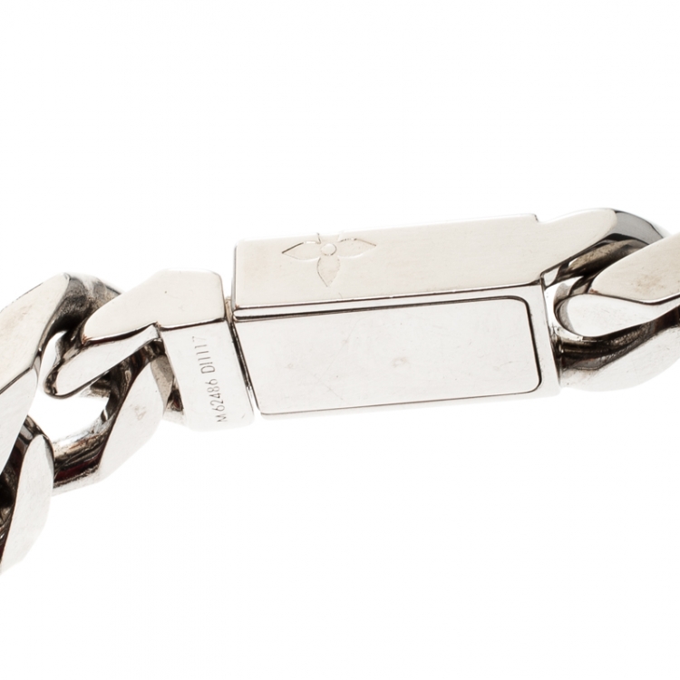 Pre Owned Louis Vuitton Monogram Palladium Finish Chain Link Bracelet