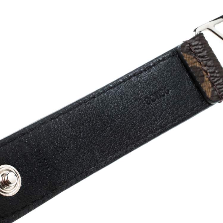Pre Owned Louis Vuitton Hockenheim Monogram Canvas Silver Tone Bracelet