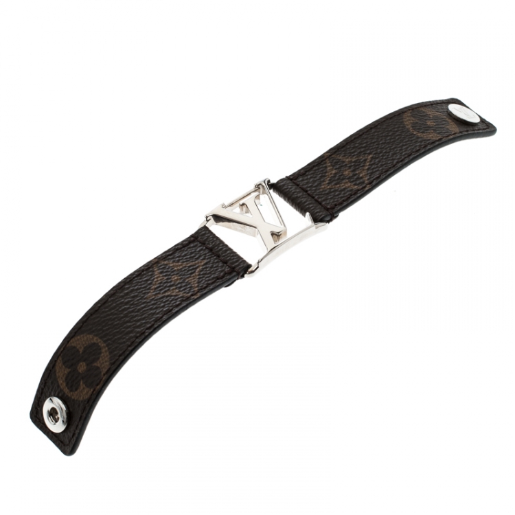 Louis Vuitton Hockenheim Monogram Canvas Silver Tone Bracelet