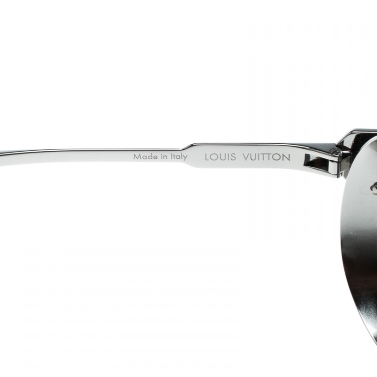 Pre Owned Louis Vuitton Silver/ Grey Z0982W Skyline Glacier Aviator Sunglasses