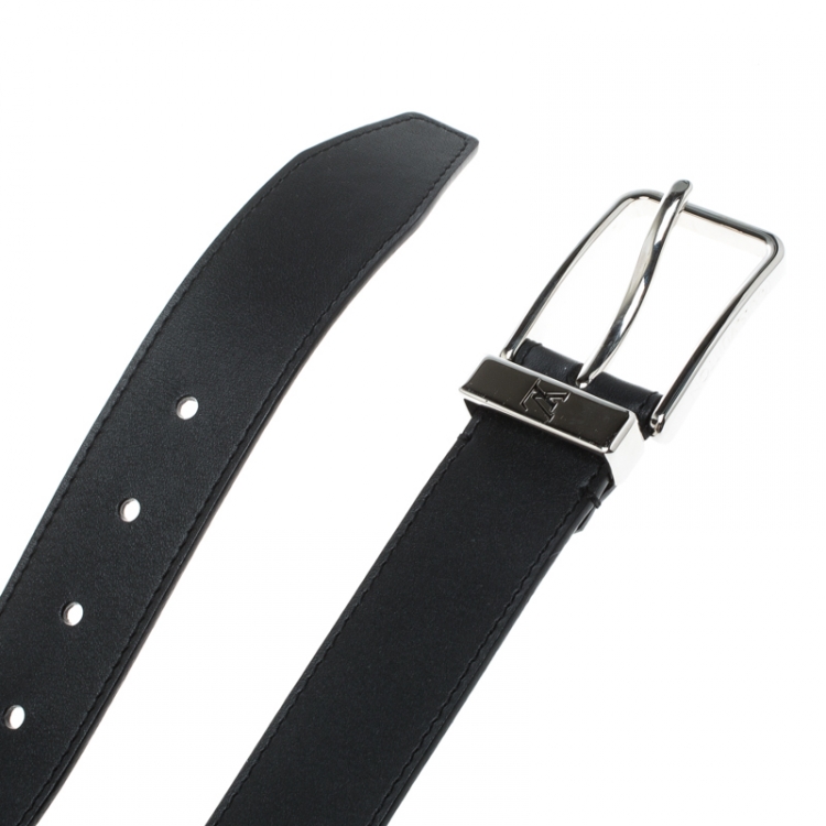 Pre Owned Louis Vuitton Black Leather Pont Neuf Belt 85cm