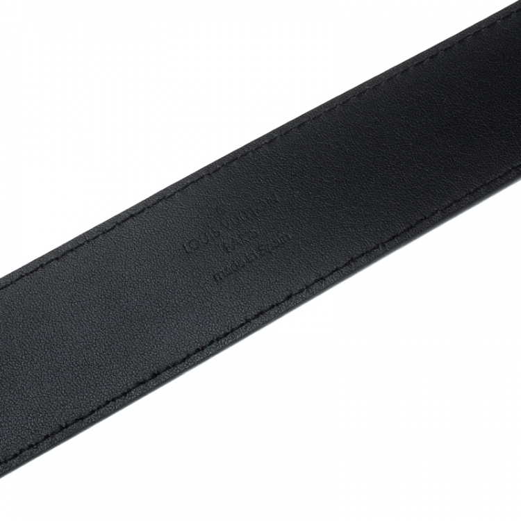 Pre Owned Louis Vuitton Black Leather Pont Neuf Belt 85cm