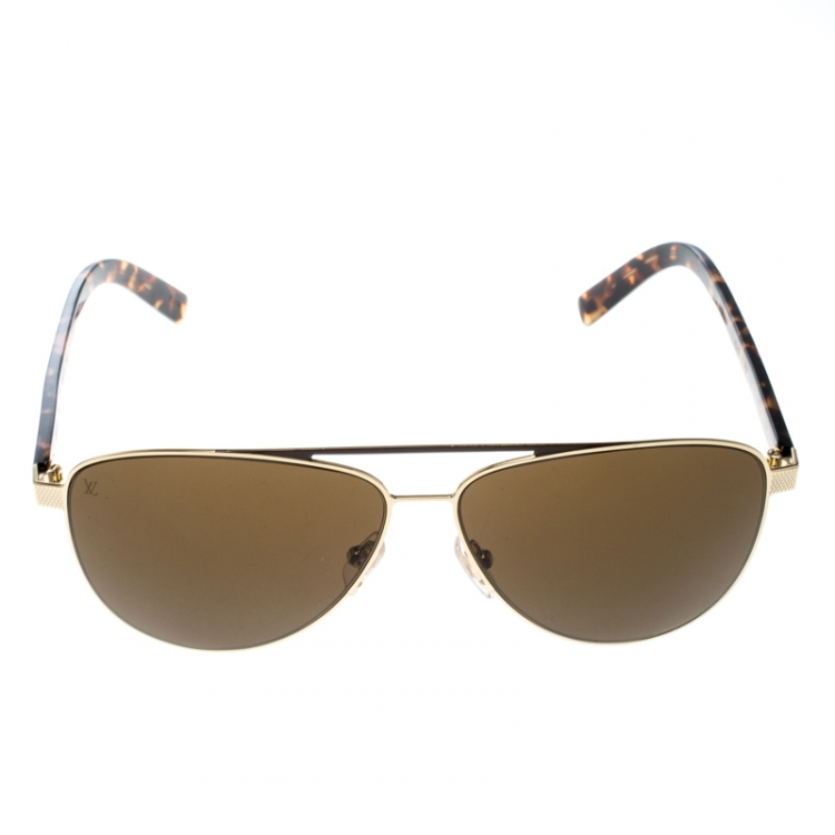 Louis Vuitton Gold / Brown Z0846U Starship Aviator Sunglasses