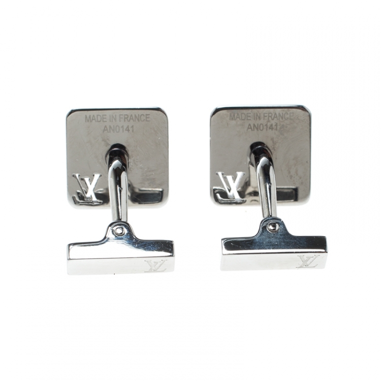 مملوكة مسبقًا Louis Vuitton Champs Elysees Textured Silver Tone Cufflinks