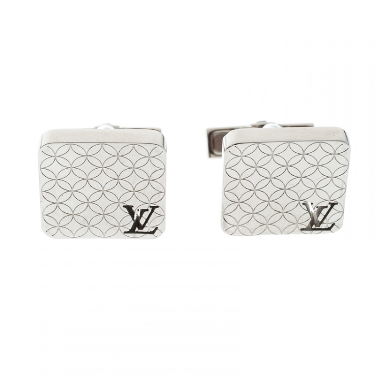 Louis Vuitton Champs Elysees Textured Silver Tone Cufflinks Louis Vuitton |  The Luxury Closet